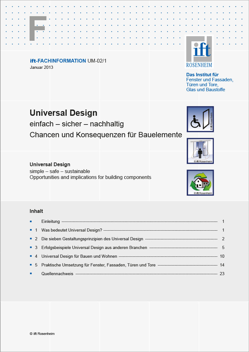 ift-Fachinformation UM-02/1 Universal Design einfach - sicher - nachhaltig